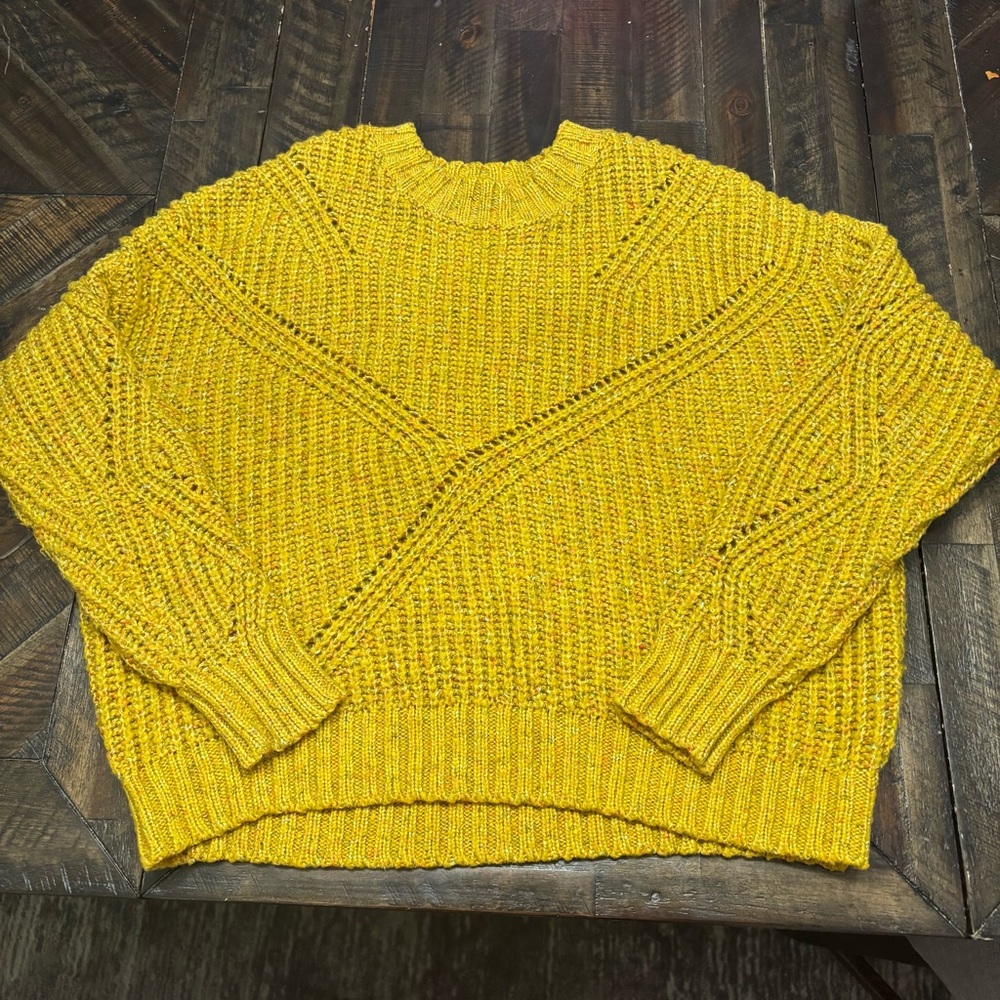 EE Some Chunky Mustard Yellow Knit Sweater | Fall Cozy‎